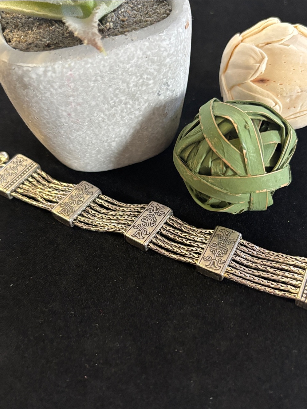 Brighton French Quarter Multi-Strand Silver Tone Link Bracelet